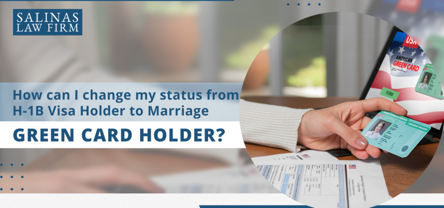 How can I change my status from H-1B Visa Holder to Marriage Green Card Holder?